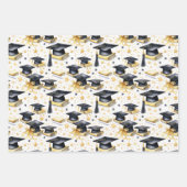 Abschlusskappen und Diplome Abschlussfeier Geschenkpapier Set (Vorderseite 2)