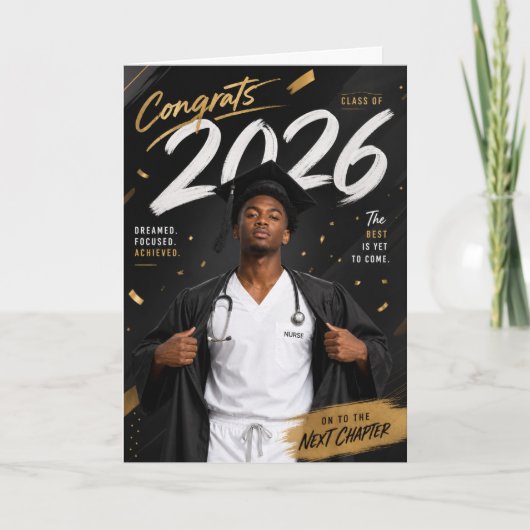 Abschlusskarte für Krankenpfleger 2026 - Afroameri Karte (Vorderseite)