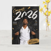 Abschlusskarte für Krankenpfleger 2026 - Afroameri Karte (Gelbe Blume)