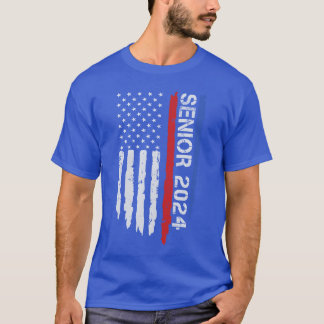 Abschlussklasse 2024 Amerikanische Flagge Abschlus T-Shirt