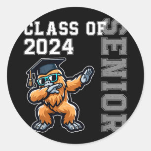Abschlussklasse 2024 Senior Bigfoot High School Runder Aufkleber