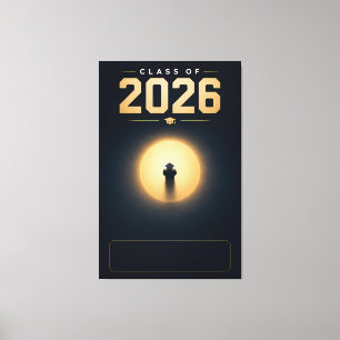 Abschlussklasse 2026 Abitur Custom Name Dekor Leinwanddruck
