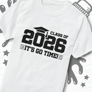 Abschlussklasse 2026 Abitur Es ist los Zeit Lustig T-Shirt