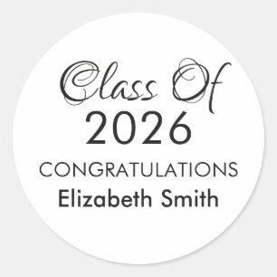 Abschlussklasse 2026 Abitur Schule Absolvent Runder Aufkleber