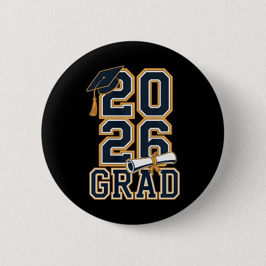 Abschlussklasse 2026 Abitur Senior Design Premium Button (Vorderseite)