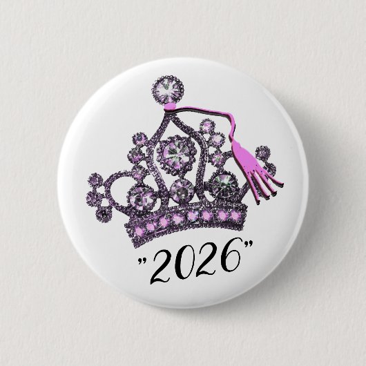 „Abschlussklasse 2026“ Abschluss-Diadem Button (Vorderseite)