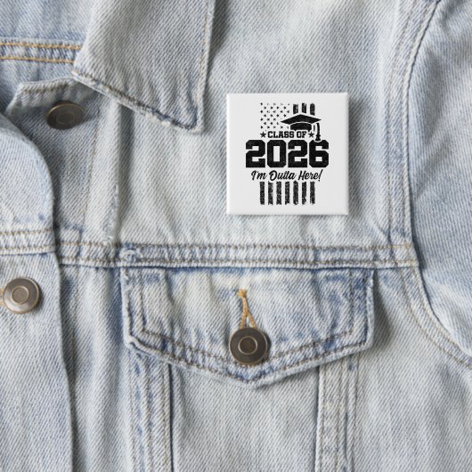 Abschlussklasse 2026 Abschluss Distressed Flagge D Button (Beispiel)