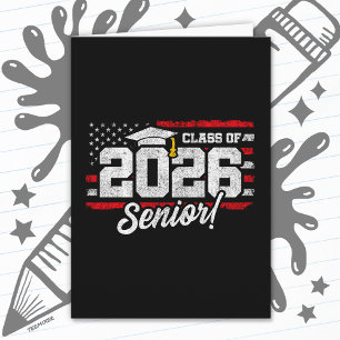 Abschlussklasse 2026 Abschlussjahrgang Senior-Typo Karte