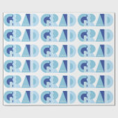 Abschlussklasse 2026 blaues Geschenkpapier (Flach)