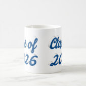 Abschlussklasse 2026 blaues Skript-Abschlussfeier Kaffeetasse (Mittel)