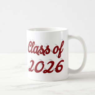 Abschlussklasse 2026 burgunder Schrift Graduation  Kaffeetasse