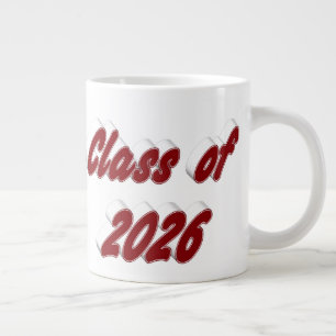 Abschlussklasse 2026 burgunder Schriftzug Abitur Jumbo-Tasse