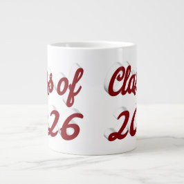 Abschlussklasse 2026 burgunderrote Schrift Abitur Jumbo-Tasse