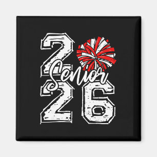 Abschlussklasse 2026 Cheer Senior 2026 Roter Pom P Magnet