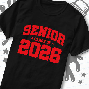 Abschlussklasse 2026 Fette rote Abschlusszitat T-Shirt