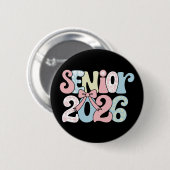 Abschlussklasse 2026 Florale Schleife Abschluss 26 Button (Vorne & Hinten)