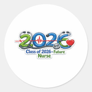 Abschlussklasse 2026 Future Nurse Abschlussfeier Runder Aufkleber