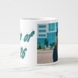 Abschlussklasse 2026 grüne Typografie Abschlussfot Jumbo-Tasse