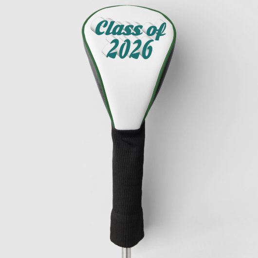Abschlussklasse 2026 grüner Text Abschluss Golf Headcover (Vorderseite)
