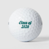 Abschlussklasse 2026 grüner Text Abschlussfeier Golfball (Vorderseite)