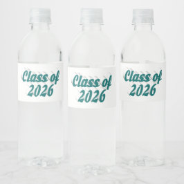 Abschlussklasse 2026 grüner Text Abschlussfeier Wasserflaschenetikett