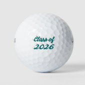 Abschlussklasse 2026 grünes Skript Abschlussfeier Golfball (Vorderseite)