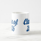 Abschlussklasse 2026 in blauem Text Abschluss Kaffeetasse (Mittel)