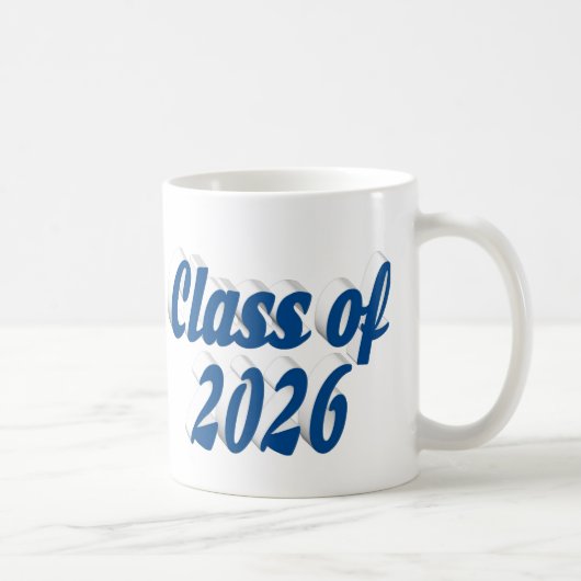 Abschlussklasse 2026 in blauem Text Abschluss Kaffeetasse (Rechts)