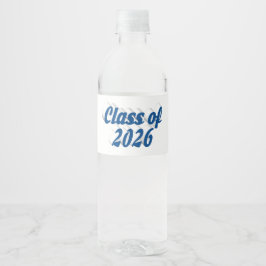 Abschlussklasse 2026 in blauem Text  Wasserflaschenetikett