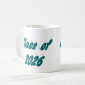 Abschlussklasse 2026 in grüner Typografie Kaffeetasse (Vorderseite Links)