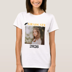 Abschlussklasse 2026 Individuelle Foto-Abschlussbe T-Shirt