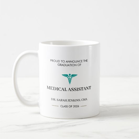 Abschlussklasse 2026 Medical Assistant CMA-Abschlu Kaffeetasse (Links)