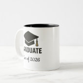 Abschlussklasse 2026 mit Mütze und Quaste Tasse  (Vorderseite Links)