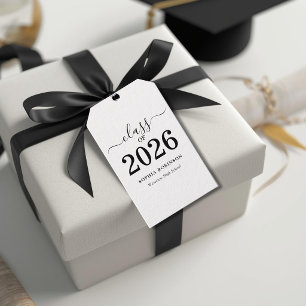 Abschlussklasse 2026 Modern Weiße Schwarze Abschlu Geschenkanhänger