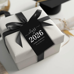 Abschlussklasse 2026 Modern Weiße Schwarze Graduie Geschenkanhänger