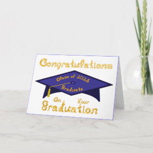 Abschlussklasse 2026 Navy Blau Gold Karte