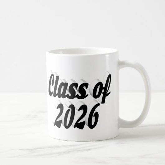 Abschlussklasse 2026 schwarze Text-Abschlussfeier Kaffeetasse (Rechts)