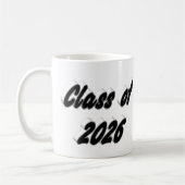 Abschlussklasse 2026 schwarze Typografie Abschluss Kaffeetasse (Links)