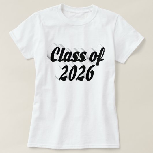 Abschlussklasse 2026 schwarzer Text Abschluss T-Shirt (Design vorne)