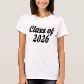 Abschlussklasse 2026 schwarzer Text Abschluss T-Shirt (Vorderseite)