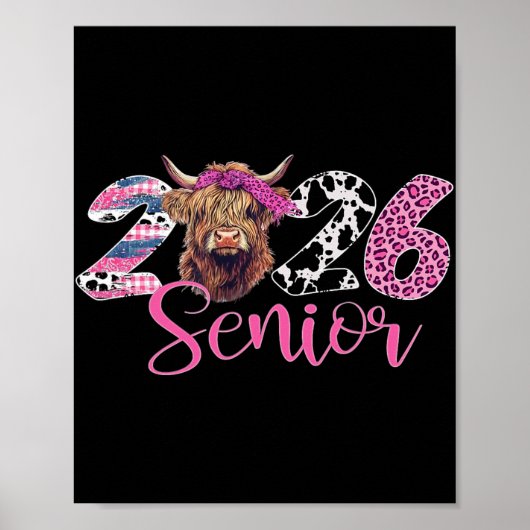 Abschlussklasse 2026 Senior Abschluss Leopardendru Poster (Vorne)