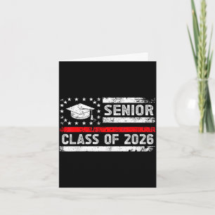 Abschlussklasse 2026 Senior American Flag High Karte