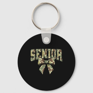 Abschlussklasse 2026 Senior Camo Bow Vintage Schul Schlüsselanhänger