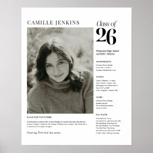 Abschlussklasse 2026 Senioren-Foto-Erinnerungsplak Poster