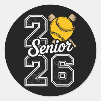 Abschlussklasse 2026 Softball Senior 2026 Letzter Runder Aufkleber