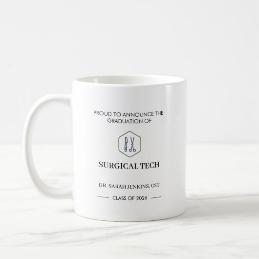 Abschlussklasse 2026 Surgical Tech CST-Abschlussfe Kaffeetasse (Links)