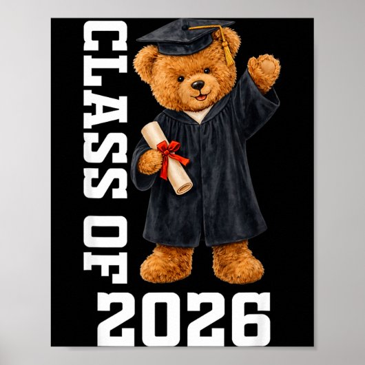Abschlussklasse 2026 Teddybär-Abschlussfeier Poster (Vorne)