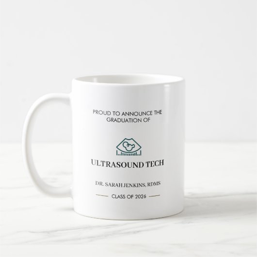 Abschlussklasse 2026 Ultraschalltechniker RDMS-Abs Kaffeetasse (Links)