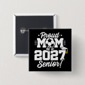 Abschlussklasse 2027 Abitur Fußball Stolz Mama Button (Vorne & Hinten)