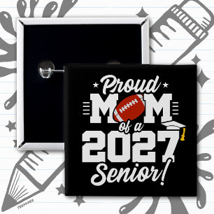 Abschlussklasse 2027 Abitur Fußball Stolz Mama Button